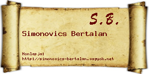 Simonovics Bertalan névjegykártya
